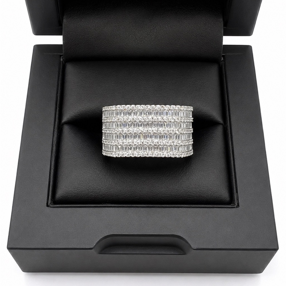 925 Sterling Silver 3.00CT MOISSANITE Iced Out Men's Ring